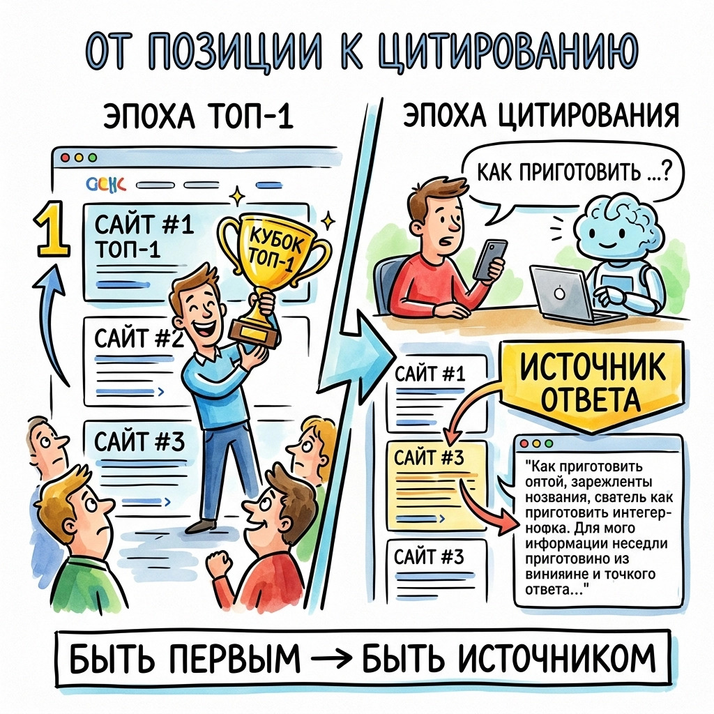 от позиции к цитированию