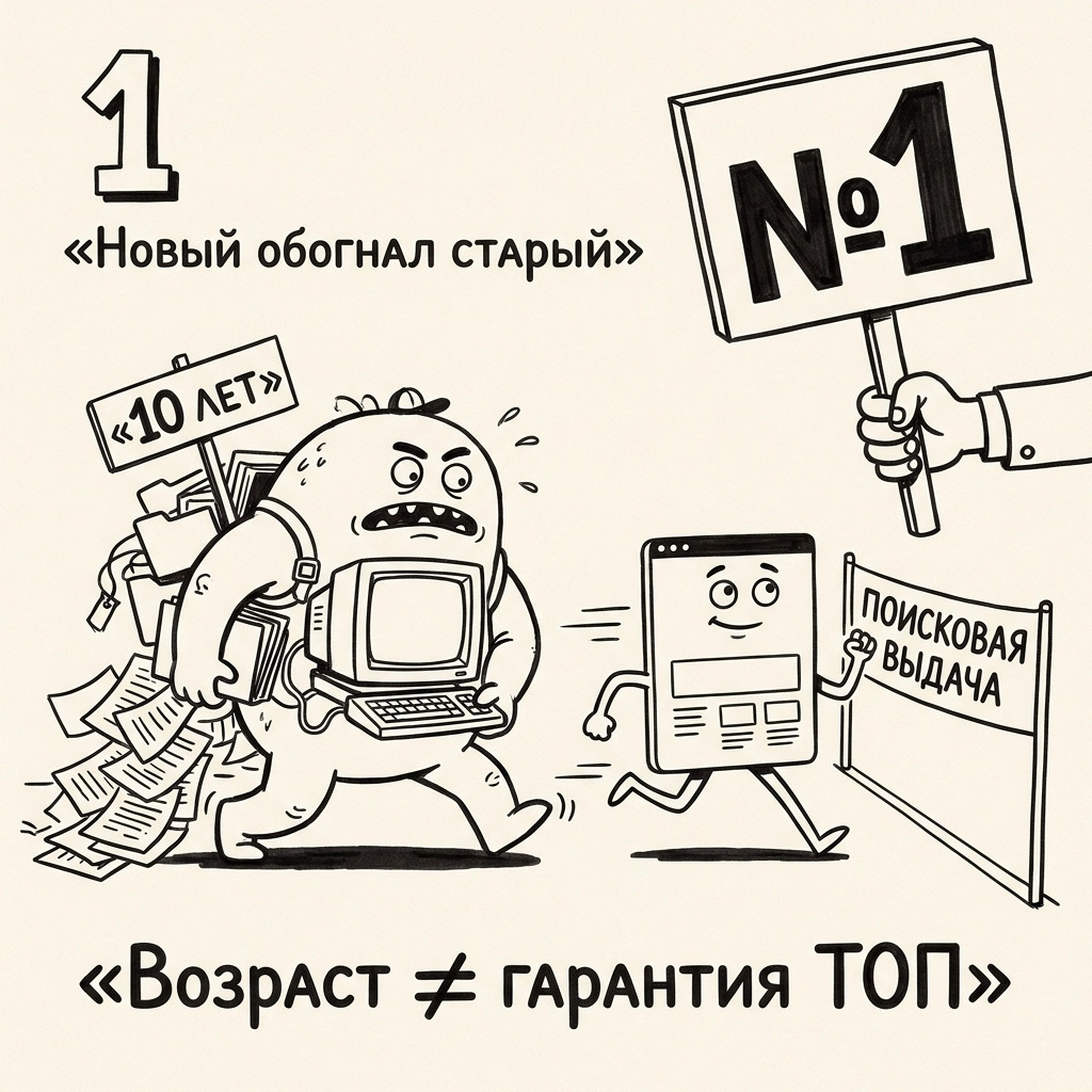 новый обогнал старый