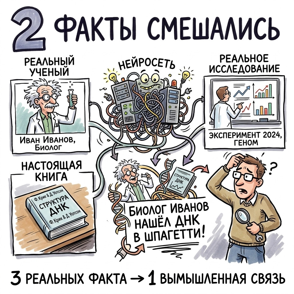 ии смешивает факты