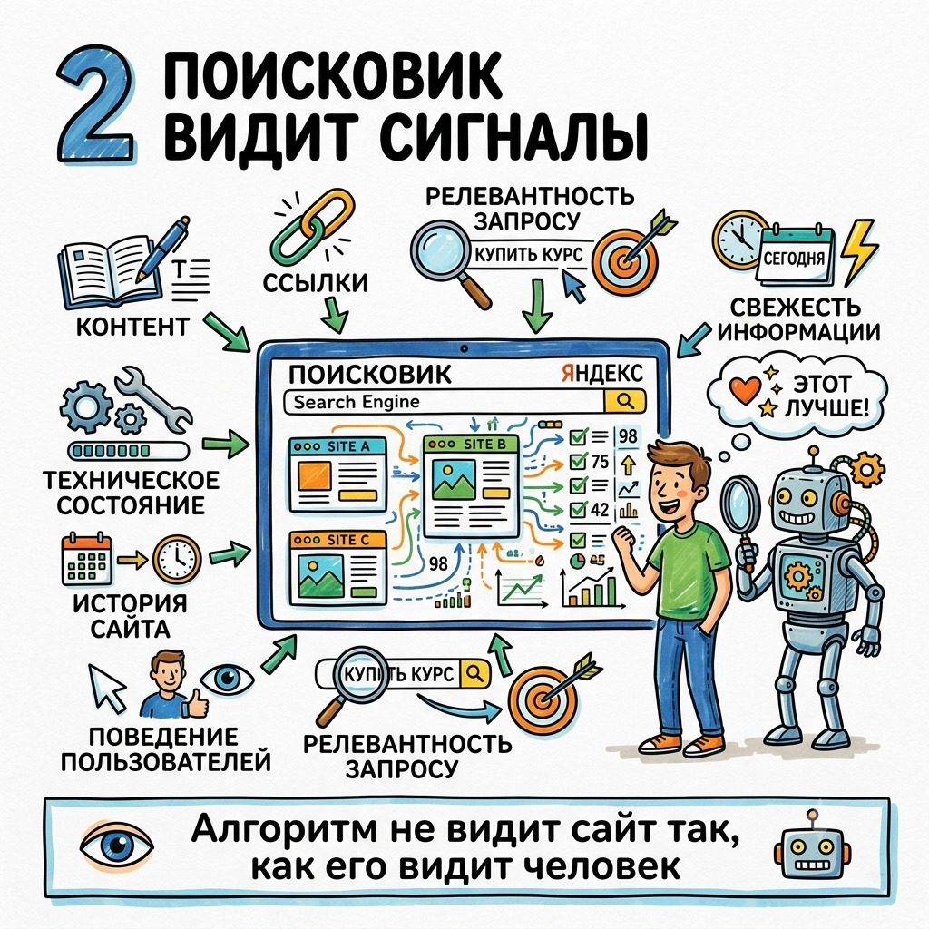 поисковик видит сигналы