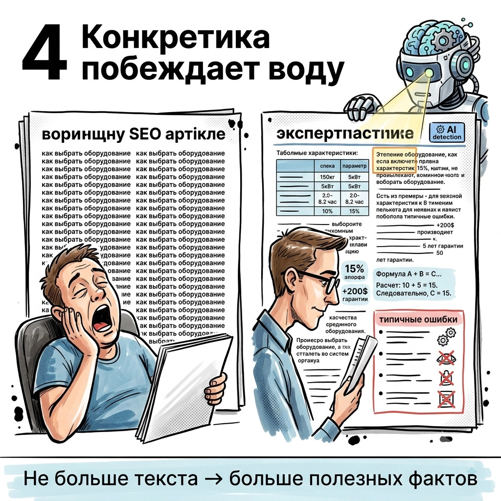 конкретика побеждает воду