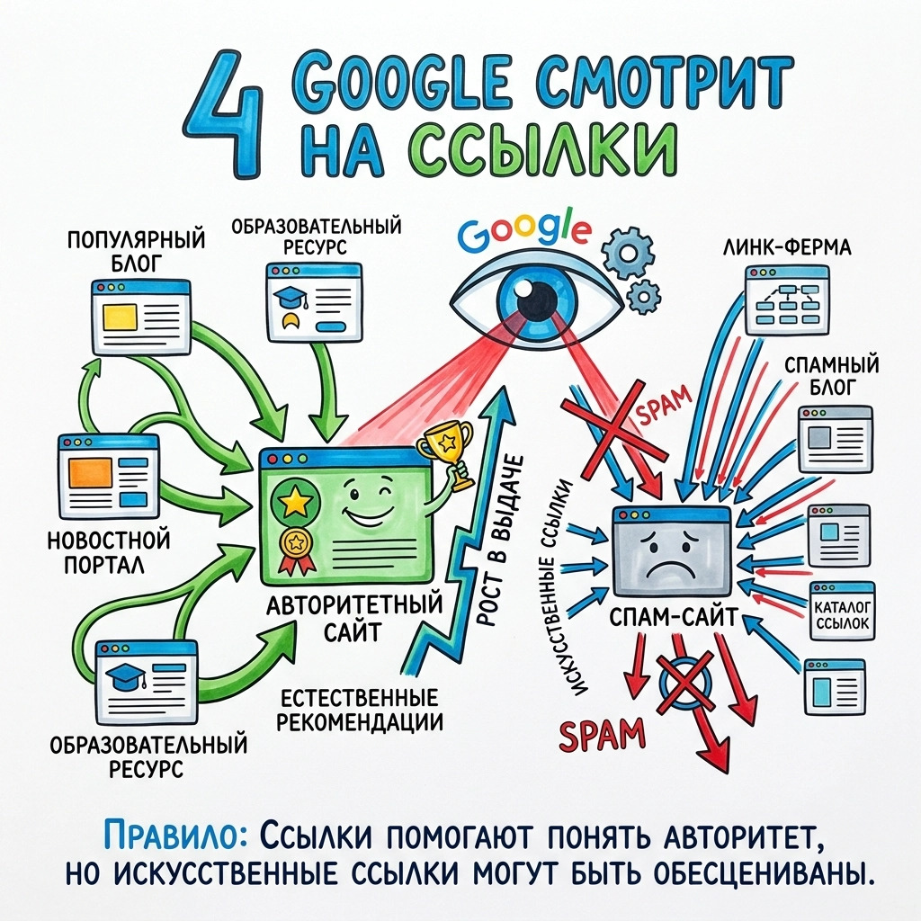 google смотрит на ссылки