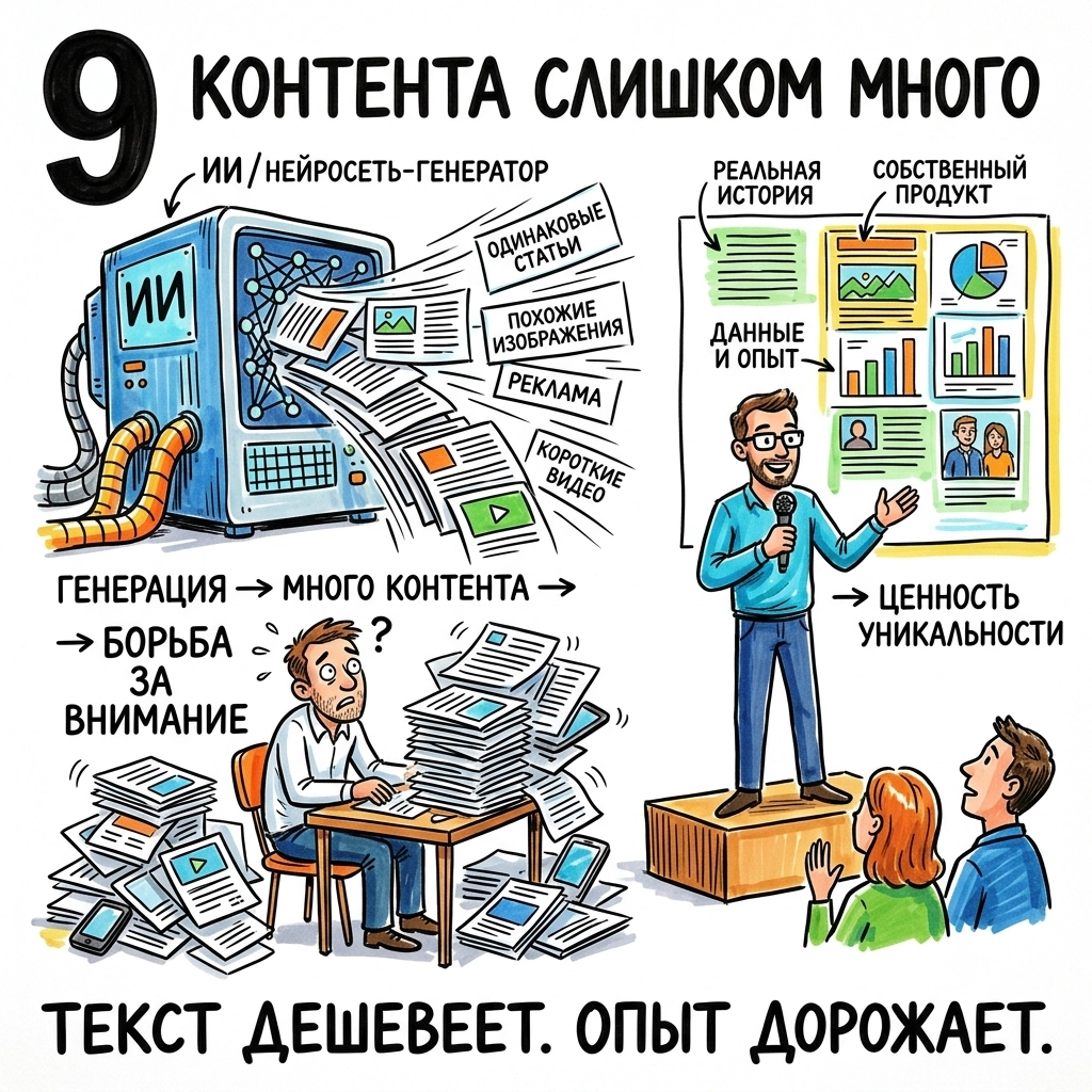 контента слишком много